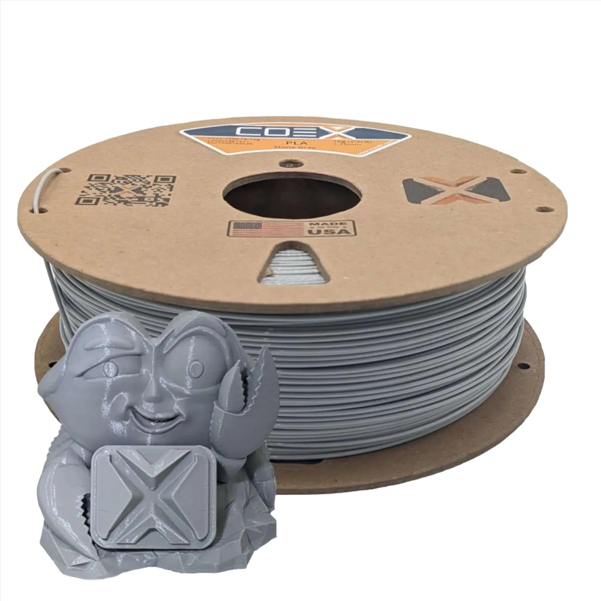 COEX 3D ABS+ Filament – Stone Gray – Durable, Low Warp 3D Printing Material