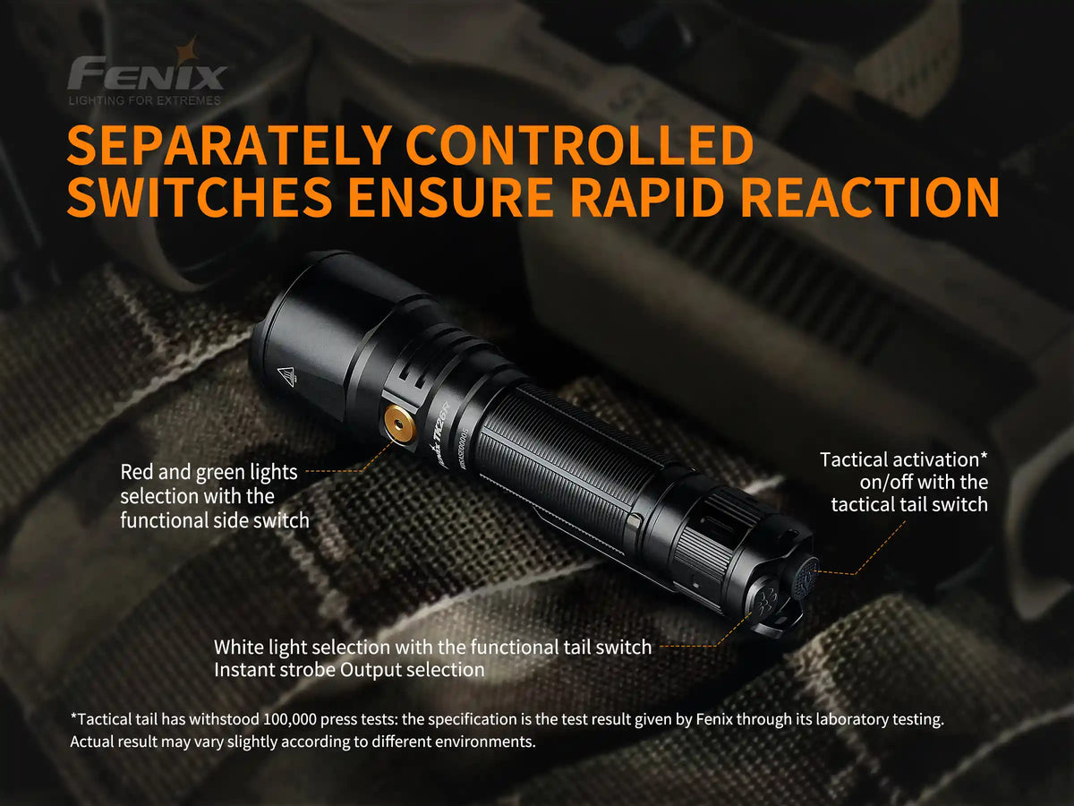 Fenix TK26R Tactical LED Flashlight | 1500 Lumens | White, Green & Red | IP68