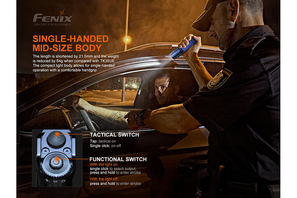 Fenix TK35UE V2.0 Tactical Flashlight | 5000 Lumens | 1300 ft | Tactical & Duty Modes