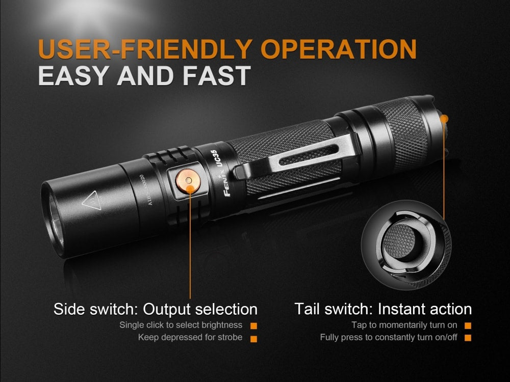 Fenix UC35 V2.0 Rechargeable EDC Flashlight | 1000 Lumens | 872 ft | CREE XP-L HI V3