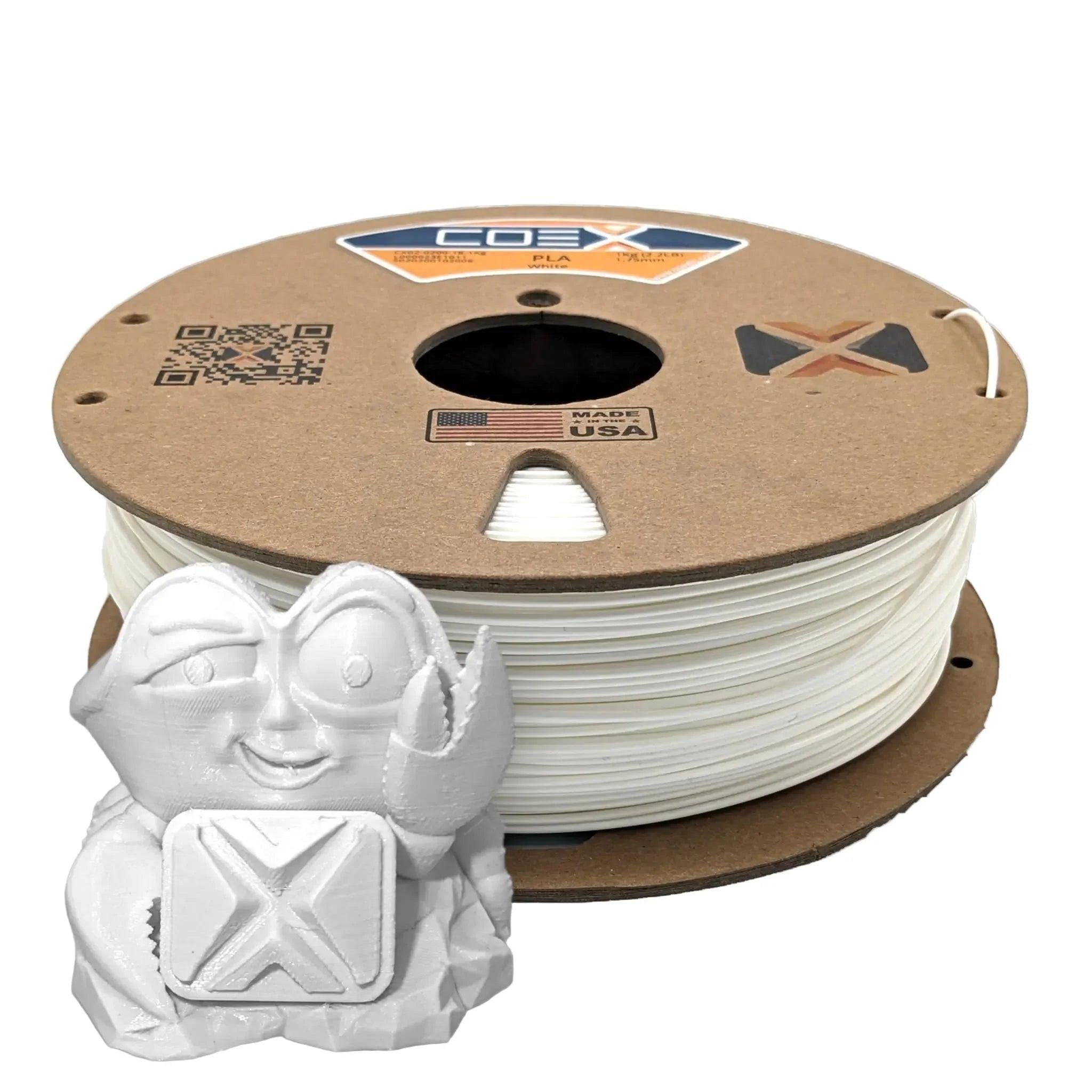 COEX 3D PLA Prime Filament – White – Smooth Finish, Easy Print PLA