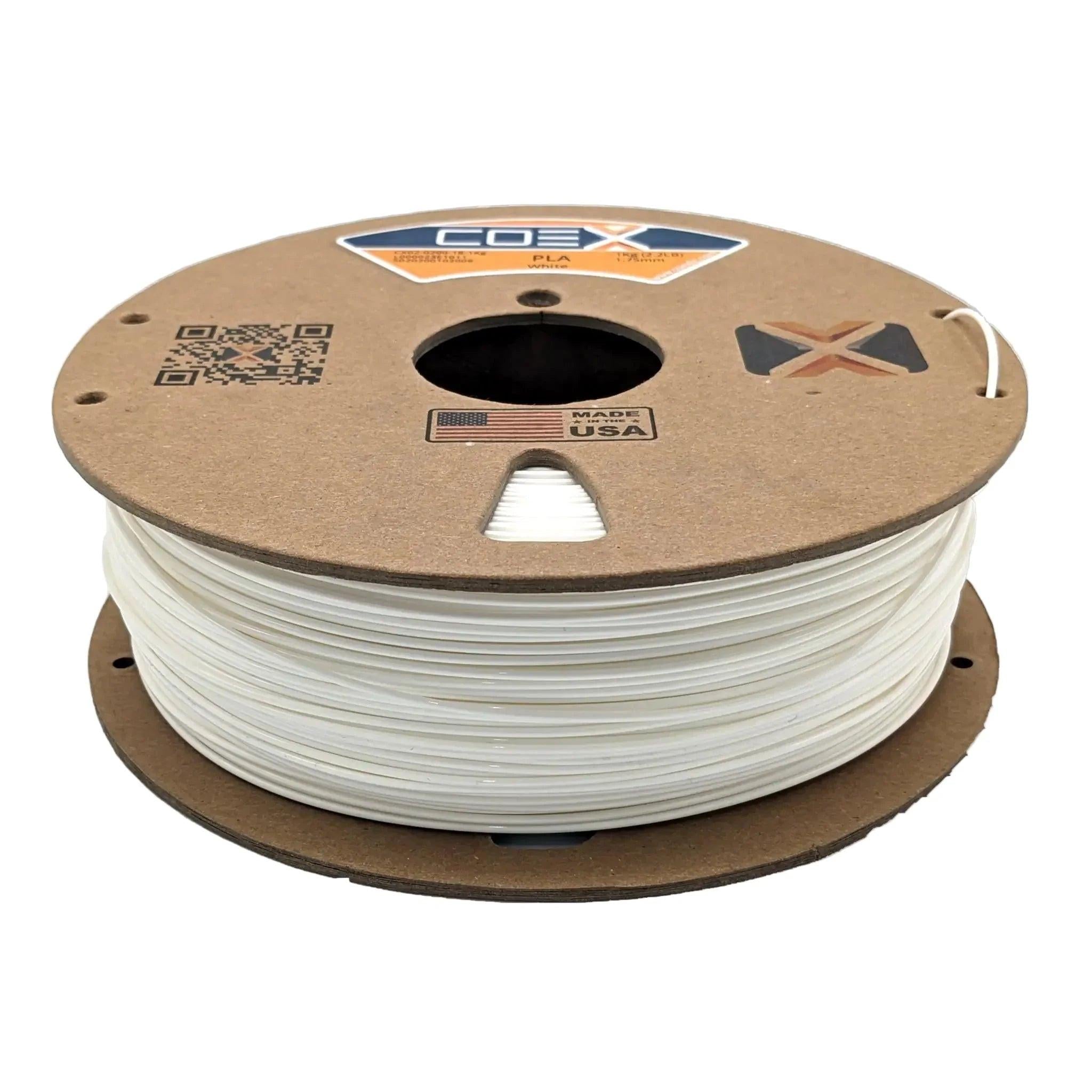 COEX 3D PLA Prime Filament – White – Smooth Finish, Easy Print PLA