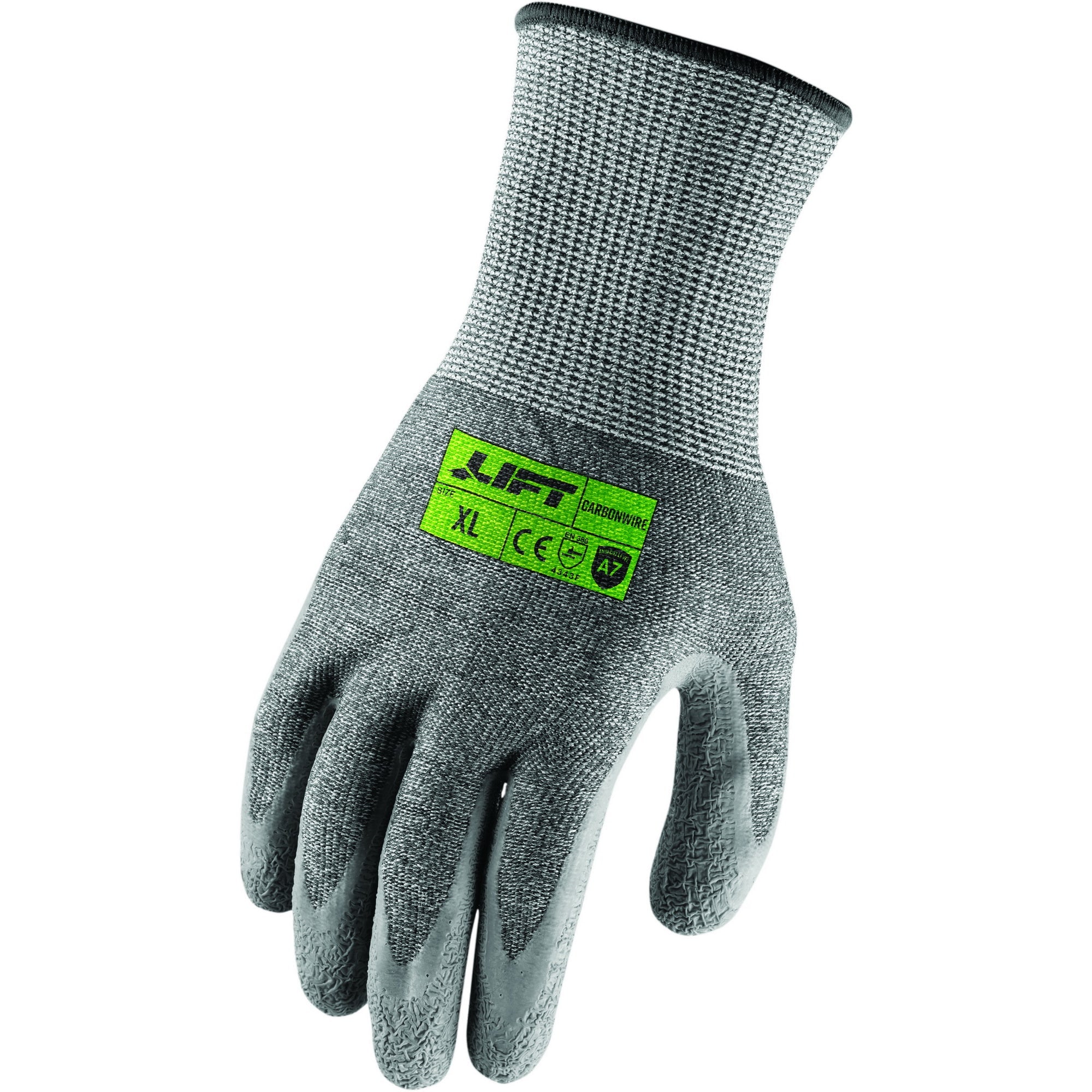 LIFT Safety CarbonWire A7 Cut Resistant Glove | Crinkle Latex Palm