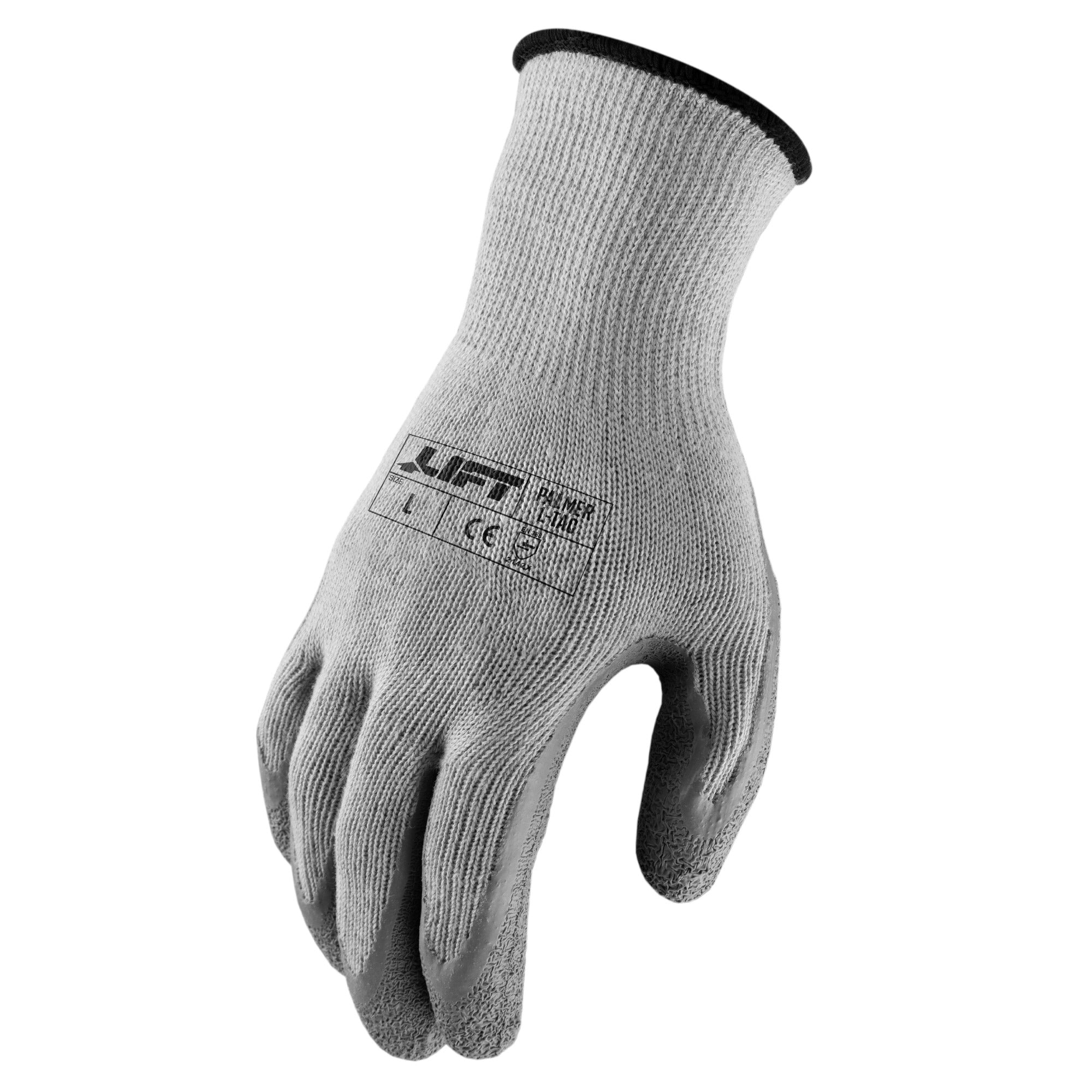 LIFT Safety Palmer L-Tac Latex Crinkle Work Glove | Cotton/Poly Shell