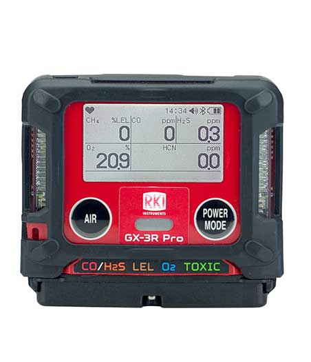 RKI GX-3R Pro Five Gas Personal Monitor LEL, O2, H2S, CO, CO2, SO2 - activated carbon depot